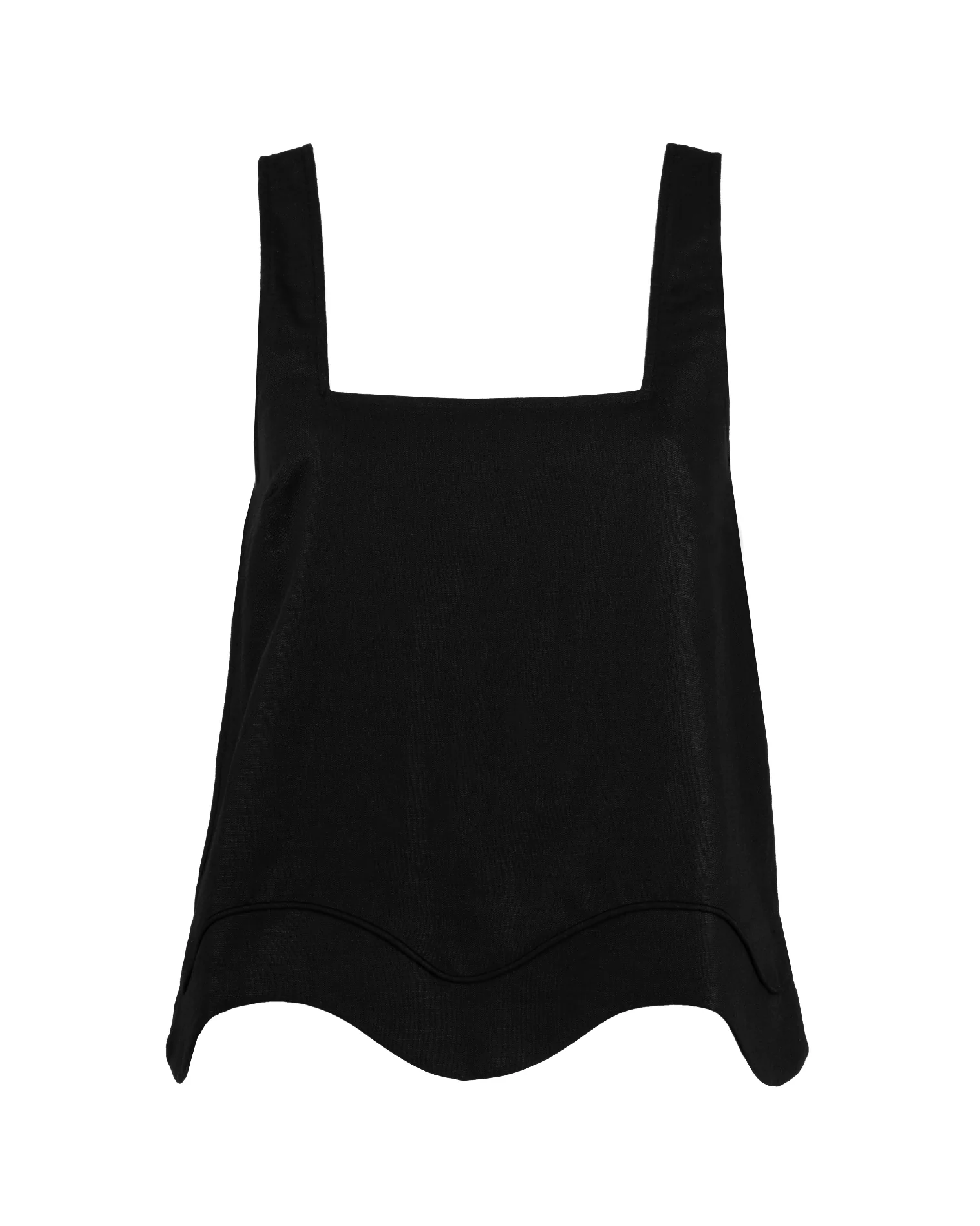 "The Tara" Scallop Linen Top (Black) - Image 8